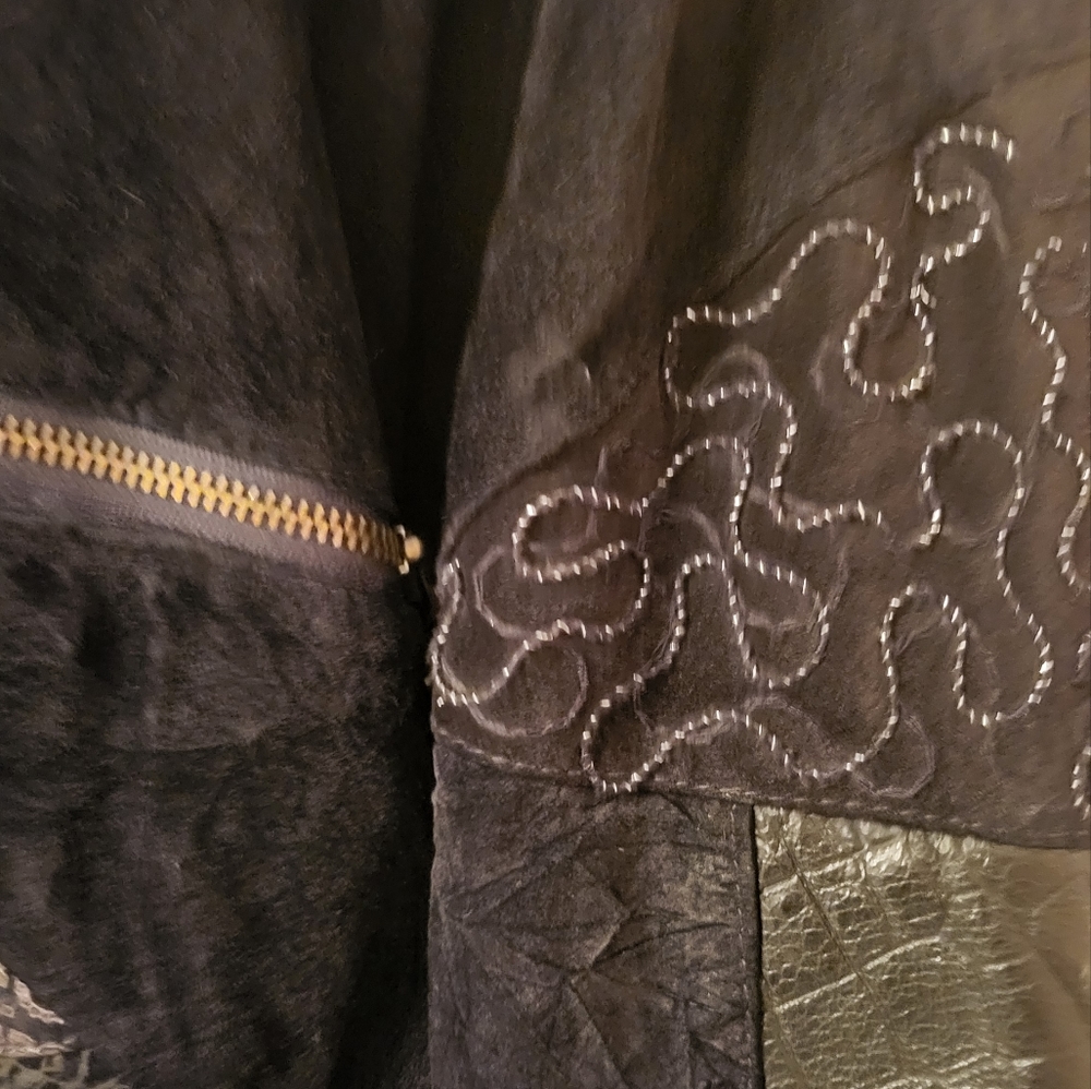 Leather patchwork jacket - Picture 4 of 7